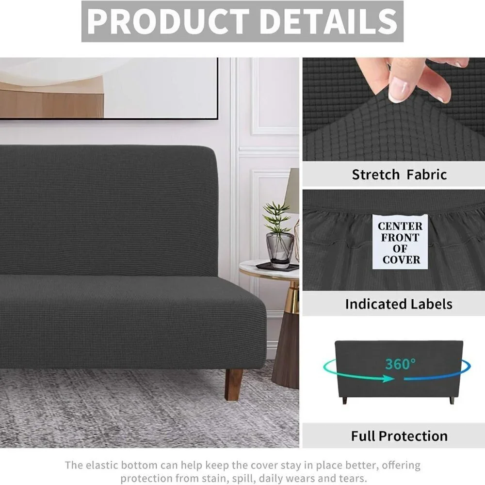 EASY GOING DARK GRAY 100% WATERPROOF FUTON SOFA SLIPCOVER NWT